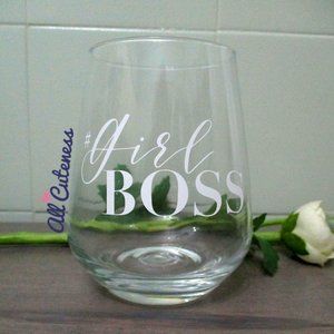 Girl Boss Stemless Wine Glass